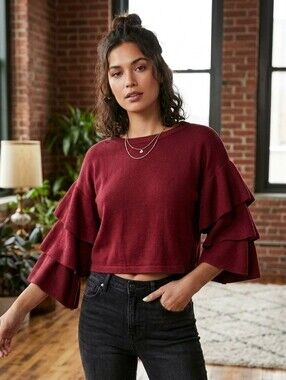 Fashion Nova Burgundy Knit Top